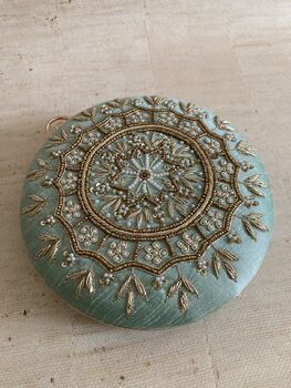 Mint Green Circular Handcrafted Clutch Bag, 3 of 8