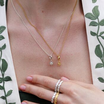 Forget Me Not Flower Necklace, Sterling Silver Or Gold Plated, 4 of 10