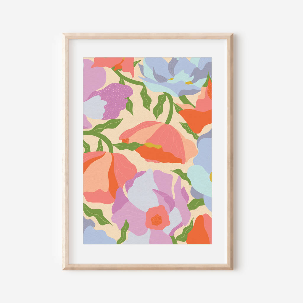 Abstract Floral Unframed Print, 1 of 2