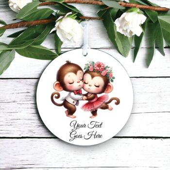 Personalised Cute Animal Couple Monkey Decoration, 2 of 2