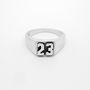 Personalised Double Digit Silver Signet Ring, thumbnail 3 of 7