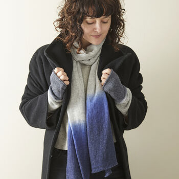 Fair Trade Gift Wrapped Dipdye Ombre Soft Wool Scarf, 6 of 8