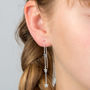 Silver Hanging Stars Threader Earrings, thumbnail 1 of 3