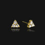 Zoya Rhinestone Stud Earrings Gold, thumbnail 2 of 3