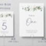 Wedding Table Numbers Green And Gold Leaf, thumbnail 3 of 4