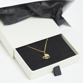 Organic Heart Necklace Silver Or 18ct Gold Plated Vermeil, 2 of 6