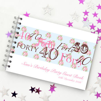 Personalised 40th Birthday Guest Book, 3 of 10