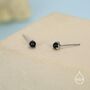 Natural Black Onyx Stud Earrings In Sterling Silver, thumbnail 5 of 12