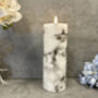 20cm Marbled Grey LED Pillar Candle – Real Wax, thumbnail 3 of 12