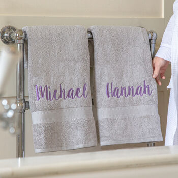 Personalised Wedding Anniversary Couple Towels, 5 of 12