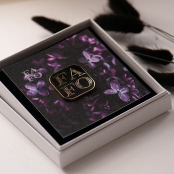 Fafo Square Enamel Pin Black Or White, 7 of 12
