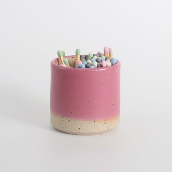 Limited Edition Fuchsia Match Striker Pot With Matches, 4 of 6