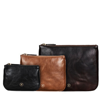 Set Of Three Leather Pouches Gift Set 'Siena Group', 2 of 7