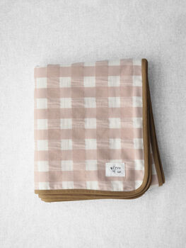 Pink Macro Check Handmade Margarita Blanket, 2 of 3