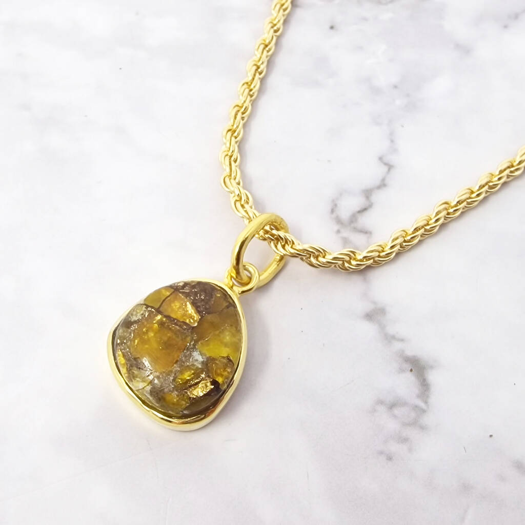 Gold Plated Citrine Birthstone Rope Necklace By Harfi