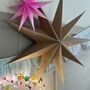Hanging Paper Star In Gold, thumbnail 2 of 4
