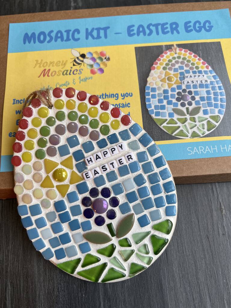 Children's Mosaic Easter Egg Mosaic Craft Kit, 1 of 3