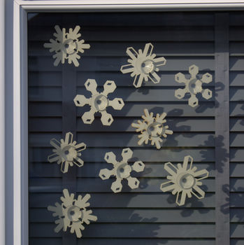 Set Of Wooden Snowflakes Window Decorations, 5 of 7