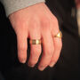Men's Gold Plated Line Band Ring, thumbnail 9 of 11