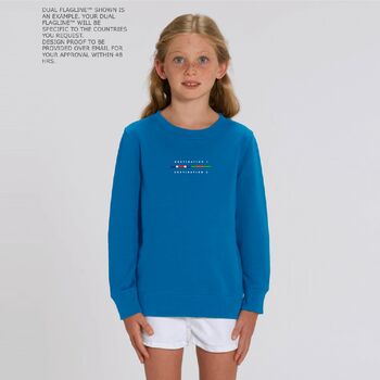 Dual Flag Organic Cotton Kid’s Sweatshirt, 6 of 9