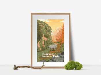 Thingvellir Þingvellir Iceland Travel Poster Art Print, 4 of 8