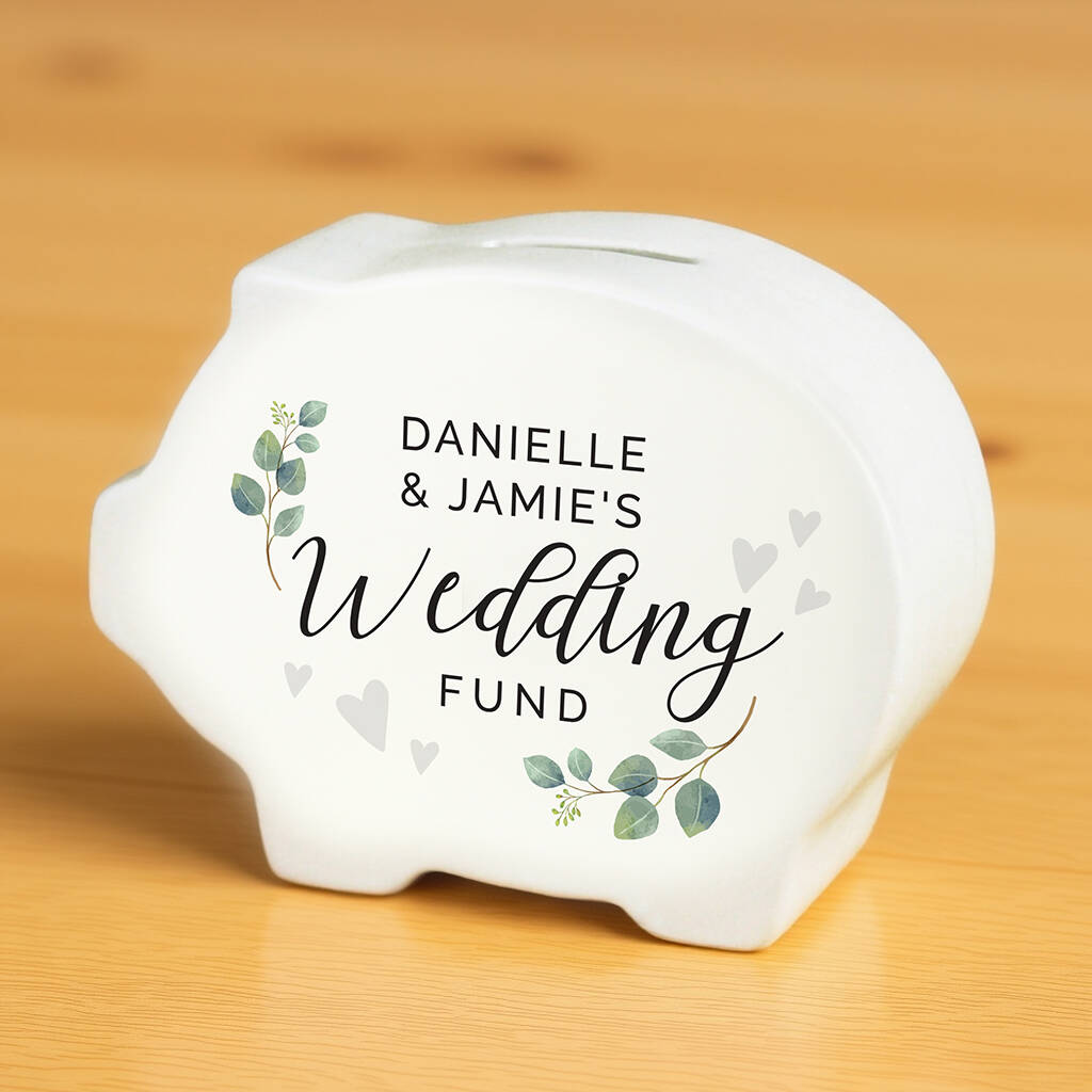 Personalised Wedding Piggy Bank Personalised Gift, 1 of 5