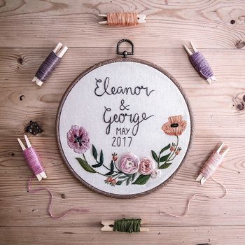 Personalised Hand Embroidered Celebration Hoop, 4 of 7