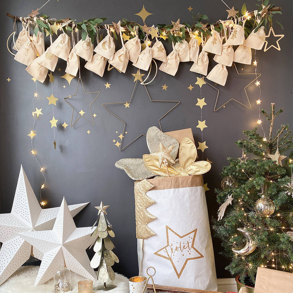 24 Reusable Christmas Advent Calendar Mini Bags, 1 of 10