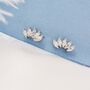 Marquise Cluster Crown Stud Earrings Sterling Silver, thumbnail 7 of 11