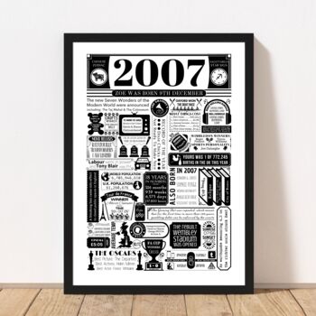 2007 Personalised 18th Birthday Print, 3 of 7