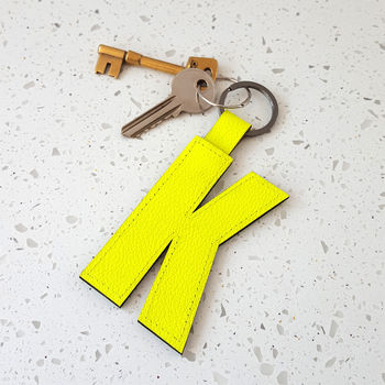 Contemporary Alphabet Leather Key Ring, 5 of 8