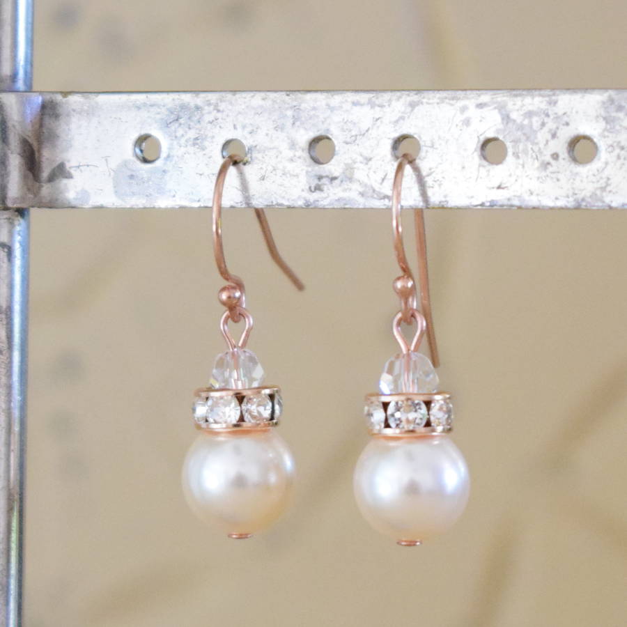 rose gold french hook earrings by katherine swaine