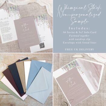 Whimsical Spring Wedding Invitation Stack, 6 of 8