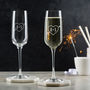 Personalised Carved Heart Champagne Flutes For Couples, thumbnail 4 of 6