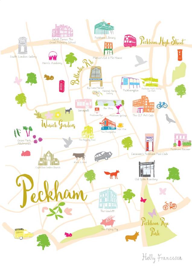 Map Of Peckham By Holly Francesca   Original Map Of Peckham 