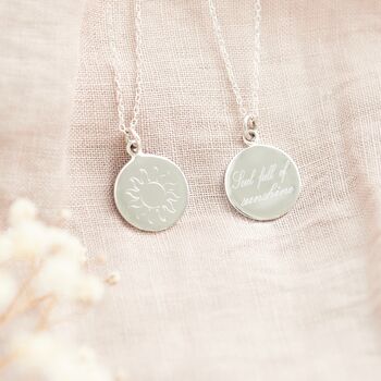 Sunshine Sterling Silver Necklace With Quote, 3 of 12