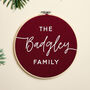 Family Name Christmas Velvet Hoop, thumbnail 1 of 5