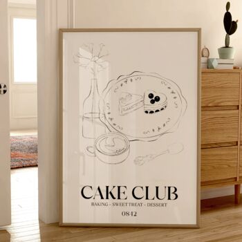Cake Club Print Kitchen Wall Art, 4 of 7