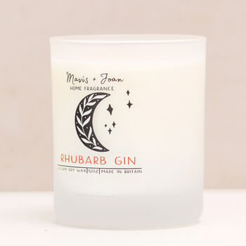Rhubarb Gin Scented Soy Wax Candle In Glass Jar, 3 of 4