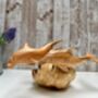 Hand Carved Wooden Dolphin Family Sculpture Ornament, thumbnail 6 of 10