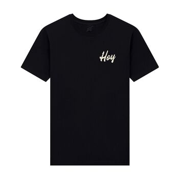 Hoy Script Organic T Shirt Black, 2 of 2