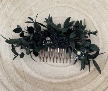 Gothic Dried Flowers Hair Comb, 5 of 5