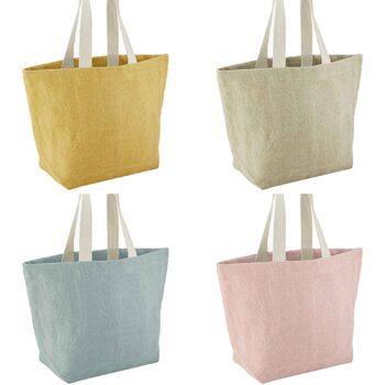 Personalised Soft Washed Jute Beach Bag, 2 of 5