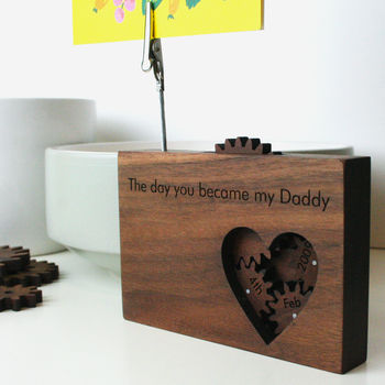 Personalised Wooden Gears And Cogs Picture Frame, 2 of 7