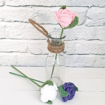 Personalised 7th Anniversary Wool Rose With Vase, 2 of 7