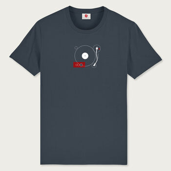 Turn Grey Organic Record Player T Shirt, 4 of 7