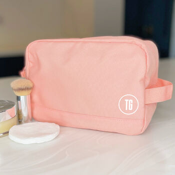 Personalised Unisex Washbag Initials In A Circle, 4 of 5
