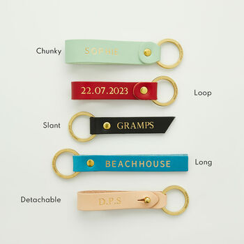 Personalised Leather Gold Foiled Keyring, 6 of 6