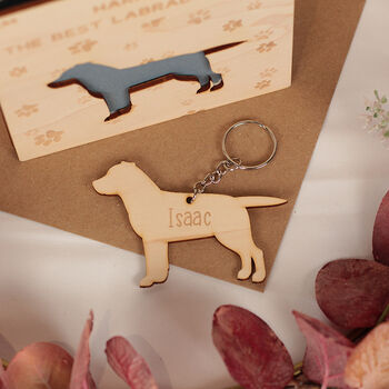 Dog Breed Wooden Birthday Card With Keyring, 2 of 6