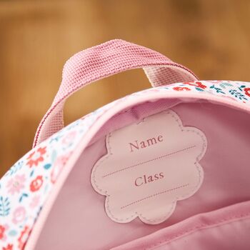 Personalised Pink Ditsy Print Classic Medium Backpack, 4 of 6